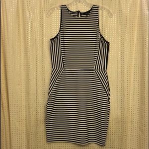 Black and white strip dress
